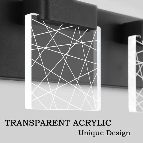 Vista 7 de Aipsun Accesorios de iluminación de tocador de baño negros modernos accesorios de iluminación LED vanidad para baño 4 luces vanidad iluminación 6000