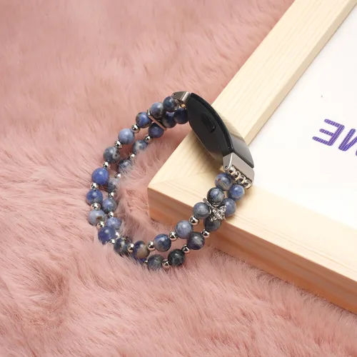 Vista 6 de Compatible con Fitbit Inspire HR/Inspire 2 & Inspire Bandas elásticas hechas a mano para mujer, pulsera de perlas de moda para Inspire Hr/Inspire 2