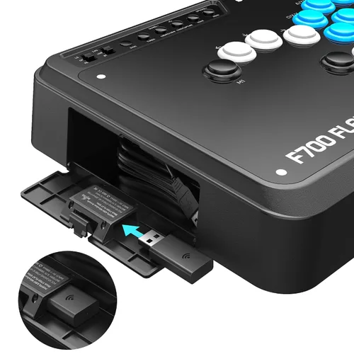 Vista 8 de MAYFLASH F700 FLAT Elite Wireless Arcade Stick Leverless All Button Controller with Sanwa buttons Compatible with PS5, PS4, PC, Xbox Series S/X