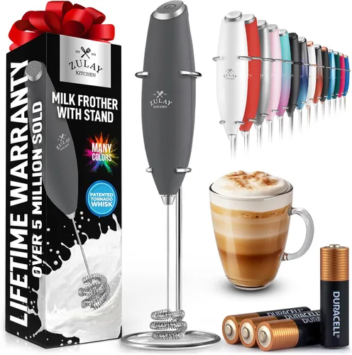 Vista 486 de Zulay Milk Boss Espumador de leche potente manual, hace espuma para latte, batidor para mezclar bebidas, café, miniespumador para capuchino, frappé