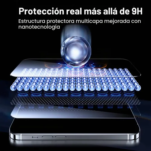 Vista 8 de UltraGlass Top - Vidrio 9H+ para protector de pantalla iPhone 13 Pro Max, a prueba de roturas con grado militar y duradero, vidrio templado