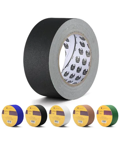 Vista 8 de Bates Cinta de Gaffing de 2 pulgadas x 23 yardas, paquete de 2 unidades - Negro, Cinta Multiusos para Suelo y Cable