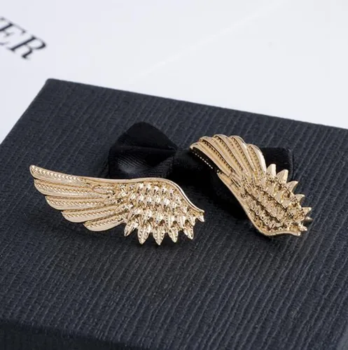 Vista 4 de Broche de plumas para mujeres y hombres, broche de metal con alas de ángel, 2 piezas