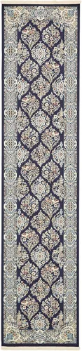 Vista 16 de Unique Loom Narenj Collection - Alfombra clásica de diseño repetido con textura tradicional, rectangular, 3 x 5 pies y 1 pulgada, azul/beige