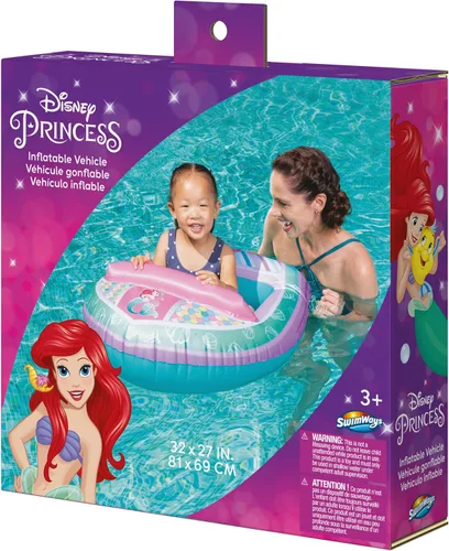 Vista 8 de Swimways Disney Princess Ariel - Vehículo acuático inflable para niños a partir de 3 años