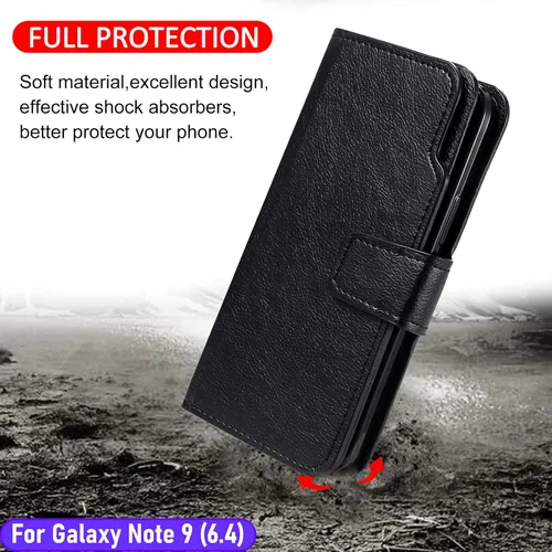 Vista 6 de Funda tipo cartera para Galaxy Note 9 de 6.4 pulgadas [3+ ranuras para tarjetas] Tarjeta de visita de identificación, ranura para tarjetas
