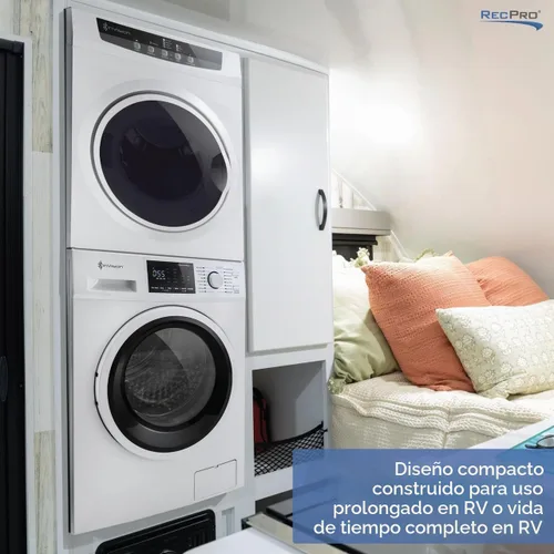 Vista 8 de RecPro RV 2.5 Cu Ft Combo de lavadora y secadora de carga frontal, color blanco (solo secadora)