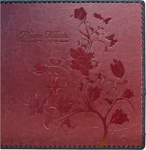 Vista 10 de Álbum de fotos, álbum familiar autoadhesivo para recortes, cubierta de cuero, capacidad para fotos de 3 x 5, 4 x 6, 5 x 7, 6 x 8, 8 x 10 (marrón)