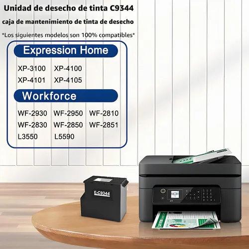 Vista 4 de C9344 Caja de mantenimiento compatible con Workforce WF-2930 WF-2950 WF-2810 WF-2830 WF-2850 WF-2851 Expression Home XP-3100 XP-4100 XP-4101 XP-4105