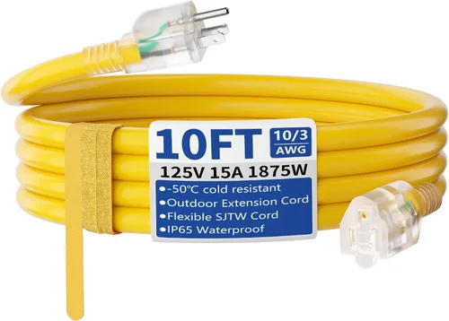 Vista 21 de Cable de extensión de 50 pies para exteriores/interiores con Amarillo