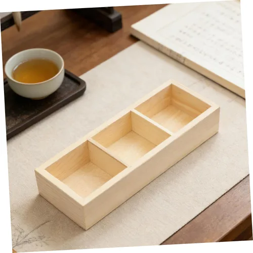 Vista 6 de FOMIYES Wooden Tea Bag Organizer Holder for Counter 3 Compartment