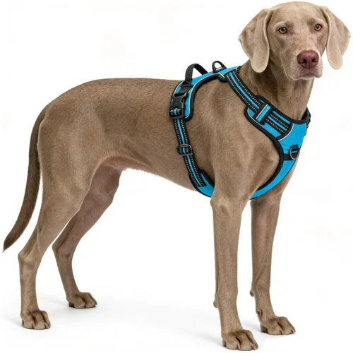 Vista 9 de Arnés negro reflectante sin tirones para perro con 2 clips para correa, chaleco acolchado suave para perros pequeños, fácil de poner y quitar