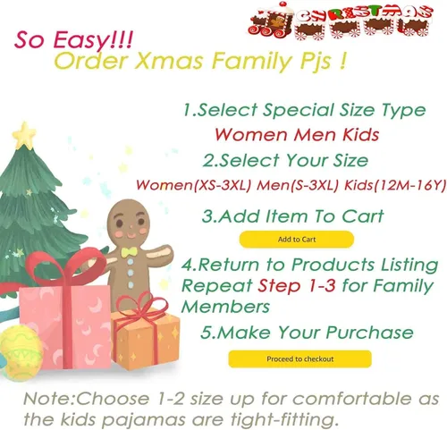 Vista 6 de Pijamas navideñas a juego para familia, ropa de dormir de Navidad con el clásico diseño a cuadros, para hombres y mujeres