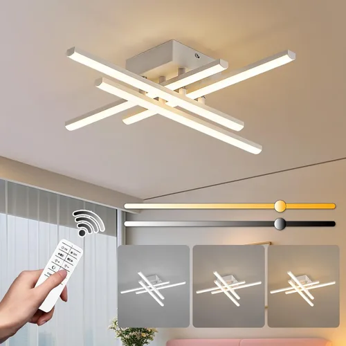 Vista 16 de ORANOOR - Lámpara de techo LED moderna, lámpara de techo de montaje empotrado regulable de 15.7 pulgadas en forma de cuadrado negro con control
