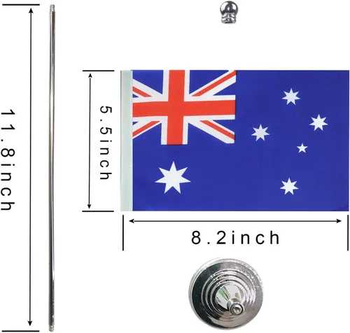 Vista 2 de Bandera de mesa australiana de Australia, banderas de escritorio, bandera de oficina, banderas internacionales de países del mundo, celebración