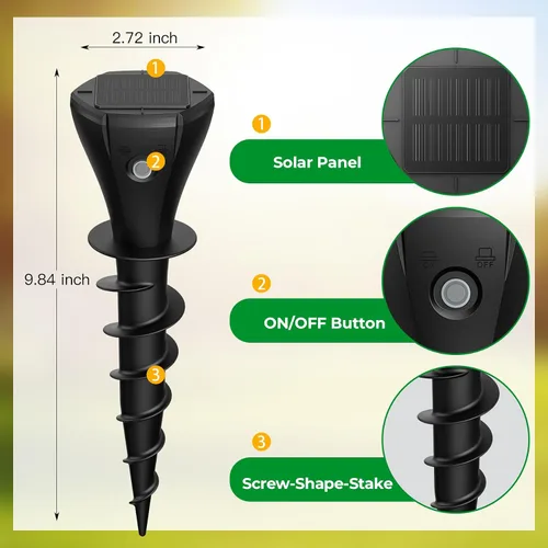 Vista 7 de Repelente de topos alimentado por energía solar para césped, 8 paquetes de repelente ultrasónico de campañol para exteriores, IP 65, impermeable