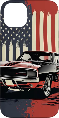 Vista 15 de Funda para iPhone 16, estilo vintage, con bandera de Estados Unidos, para hombre