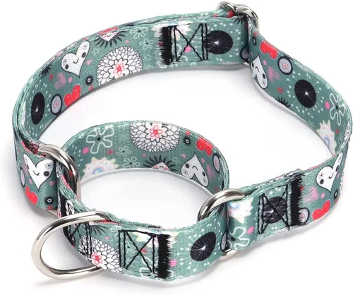 Vista 45 de Collar de perro de nailon resistente, collar ajustable de martingala para perros para caminar y entrenamiento para perros machos y hembras perros