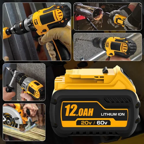 Vista 7 de 2 paquetes de repuesto para batería Dewalt 20V/60V Flexvolt y cargador