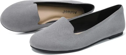Vista 2 de Ataiwee - Zapatos planos anchos para mujer, cómodos zapatos de ballet simples
