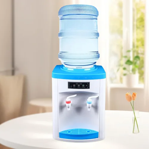 Vista 2 de Mini dispensador de enfriador de agua, dispensador de agua de carga superior para botellas de 1 a 5 galones, dispensador de agua fría/caliente de 3