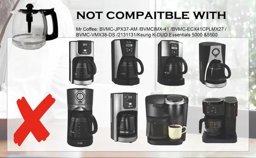 Vista 4 de Jarra de café de repuesto para 12 tazas compatible con Mr. Coffee, Sumbeam, Oster