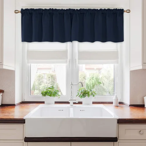 Vista 80 de Deconovo Cortinas opacas, aislamiento térmico, dobladillo para barra, reducción de ruido, certificado Oeko-TEX, cortinas de oscurecimiento
