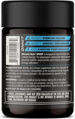 Vista 4 de ONNIT Shroom Tech Sport Cordyceps pre-entrenamiento sin cafeína, 28