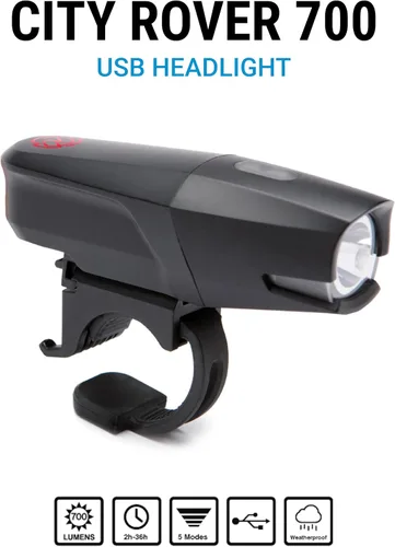 Vista 2 de Portland Design Works City Rover 700 Faro recargable USB, negro