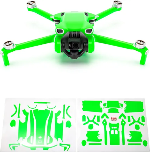 Vista 19 de WRAPGRADE Pegatinas de piel compatibles con DJI Mini 3 Unidad principal (verde militar)