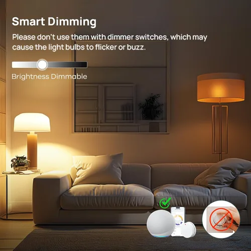 Vista 7 de Linkind Matter - Bombilla inteligente, bombillas inteligentes que funcionan con Apple Home, Siri, Alexa, Google Home, SmartThings, bombillas que