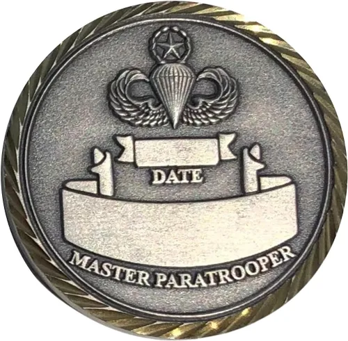 Vista 2 de Moneda de desafío de paracaidista maestro aerotransportado del ejército de los Estados Unidos