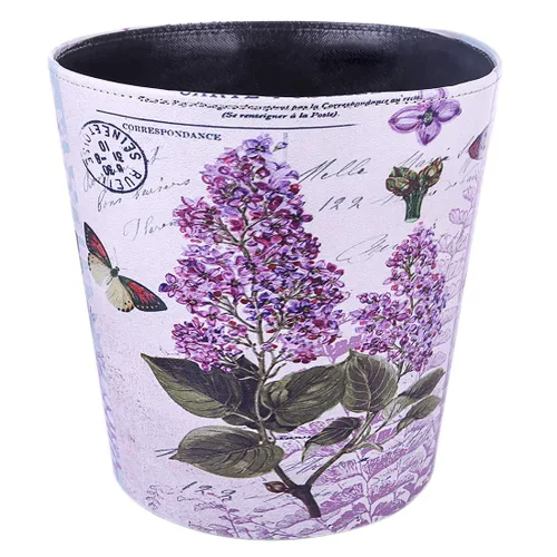 Vista 21 de Cubo de basura de cuero, cesta de basura decorativa retro, canasta de papel pequeña de capacidad de 10 L, bote de basura impermeable para baño