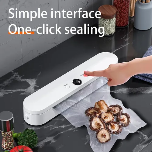 Vista 3 de FIRE HIVE Máquina selladora al vacío para alimentos, modo seco y húmedo, succión fuerte de 60 KPa, sellado rápido de 22 segundos, máquina de sellado