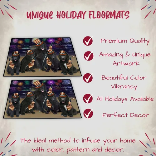 Vista 3 de Doggie of the Day Belgian Shepherd Dogs Floor Mat - 4th of July Independence Day - Best Dog Doormat - Protector Decor - Unique Portrait Art