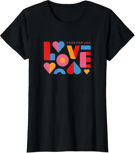 Vista 26 de USPS Camiseta Forever USA Love, Negro