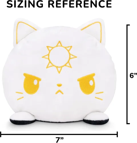 Vista 4 de TeeTurtle - Peluche reversible de gato con sol y luna de 6 pulgadas