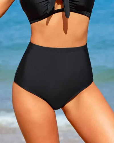 Vista 2 de Tempt Me Pantalones de bikini retro de cintura alta para mujer, con control de abdomen