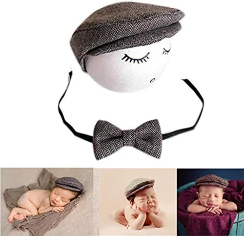 Vista 2 de Conjunto de corbata de sombrero para bebé recién nacido