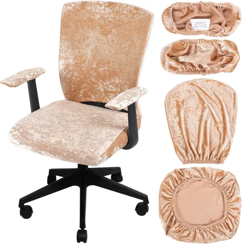 Vista 21 de Tallew Juego de 4 Fundas para Silla de Oficina, Fundas Universales Elásticas para Computadora, Fundas Protectoras Estiratables para Asiento