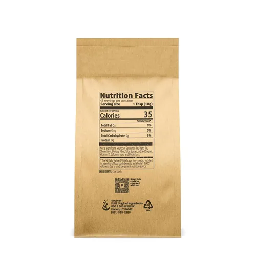 Vista 2 de Pure Original Ingredients Almidón de maíz (1 lb) Espesante para salsas, sopa y salsa