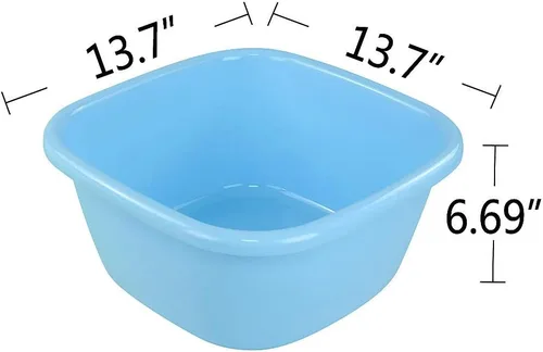 Vista 4 de Bandeja cuadrada de plástico, lavabo, 16 cuartos de galón, 3 paquetes