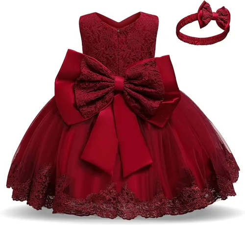 Vista 8 de NNJXD Vestido de Princesa de Tul con Flores para Niñas Pequeñas y Bebés Niña #Rosa claro