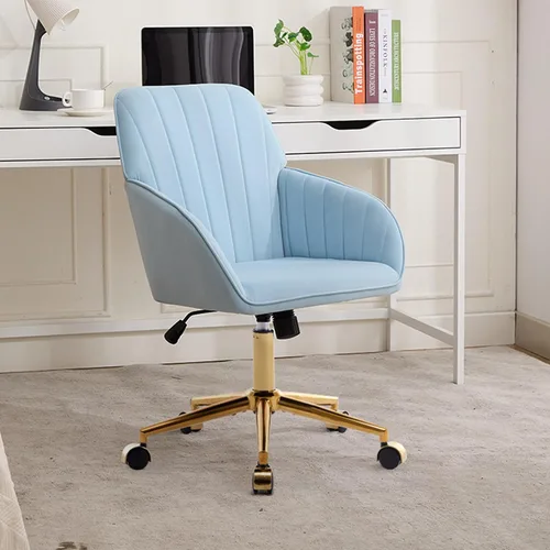 Vista 18 de Silla de escritorio de terciopelo para oficina en casa, moderna silla ajustable para computadora, silla giratoria, bonitas sillas de tocador