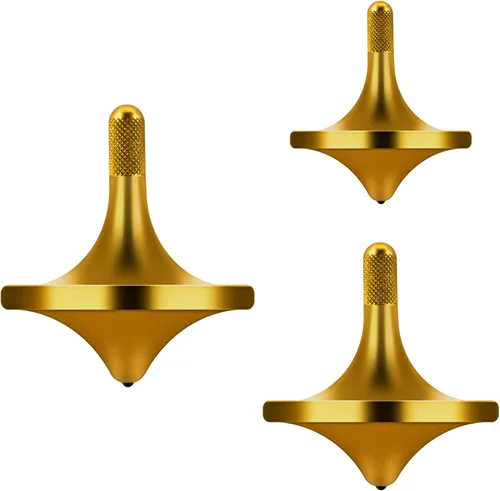 Vista 7 de Parte superior giratoria de acero inoxidable, exquisito equilibrio perfecto bien hecho de metal para escritorio EDC pequeño juguete