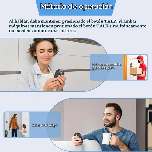 Vista 7 de PANDAR - Sistema de intercomunicación inalámbrico, timbre de largo alcance inalámbrico hasta 6,561.7 ft, timbre inalámbrico con intercomunicador