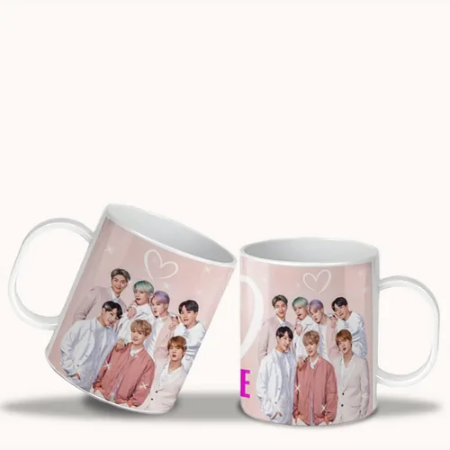 Vista 5 de Taza irrompible para niños con nombre (BTS Pastel)