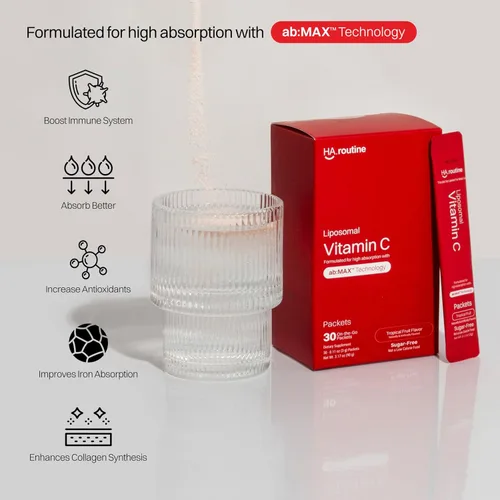 Vista 4 de Haroutine Paquetes de colágeno marino liposomal y vitamina C en polvo