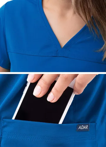 Vista 4 de Adar Pro - Ropa quirúrgica para mujer, camisa con cuello en V