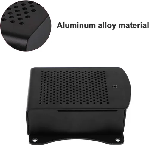 Vista 5 de MakerFocus Raspberry Pi - Funda con ventilador, carcasa de aleación de aluminio Raspberry Pi 3B+ con disipador de calor y destornillador para RPi 3B